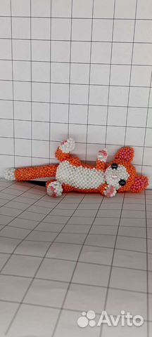 Рыжий котик из бисера