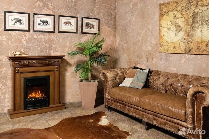 Каминокомплект Valletta - Орех с очагом Cavendish