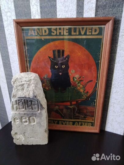 Постер в раме. Винтажный стиль. Кот. Арт 005