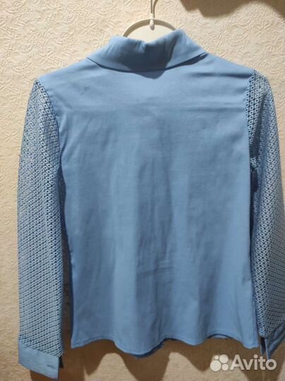 Блузка девичья синяя