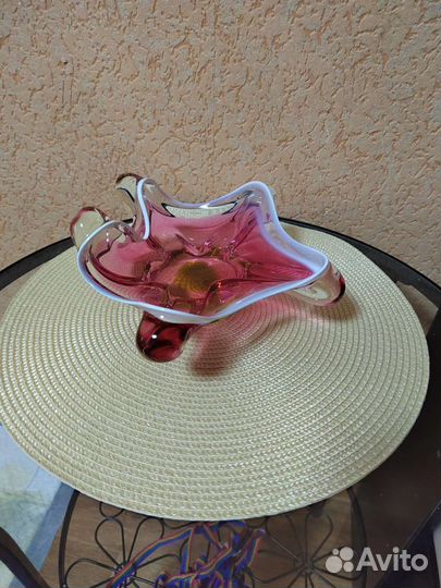 Ваза Богемское стекло цветное стекло Чехия