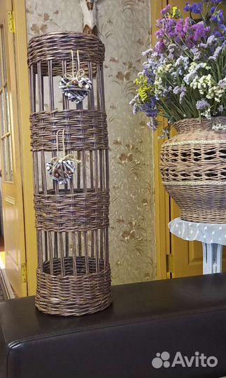 Ваза напольная из бумажной лозы