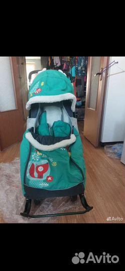 Детские санки коляска с колесами