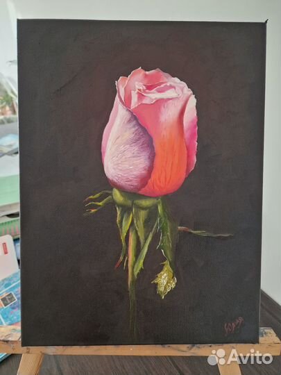 Бутон розы в стиле гиперреализм