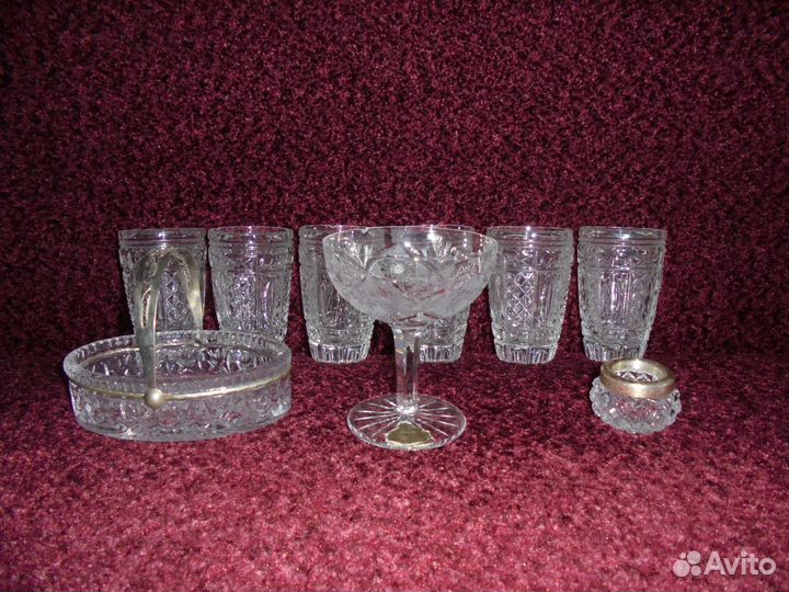 Набор чешских изделий из хрусталя