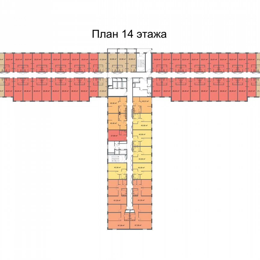 3-к. апартаменты, 61,4 м², 15/24 эт.