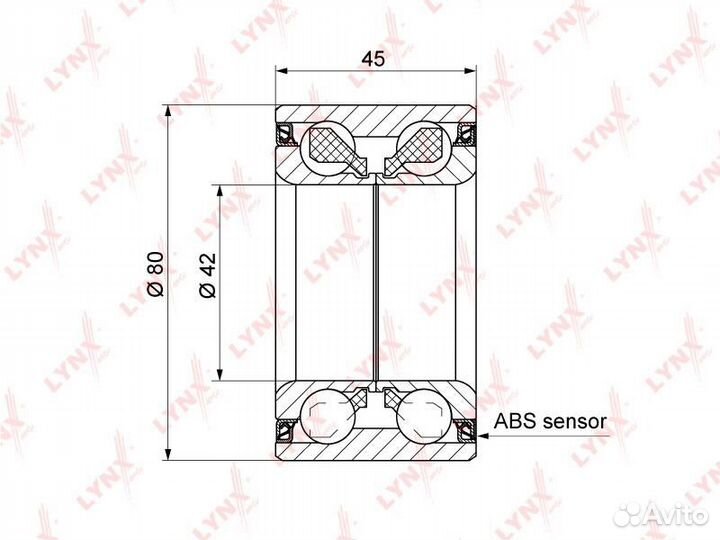 Комплект подшипника ступицы колеса перед