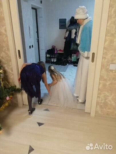 Дед Мороз и Снегурочка с живой бабочкой в подарок