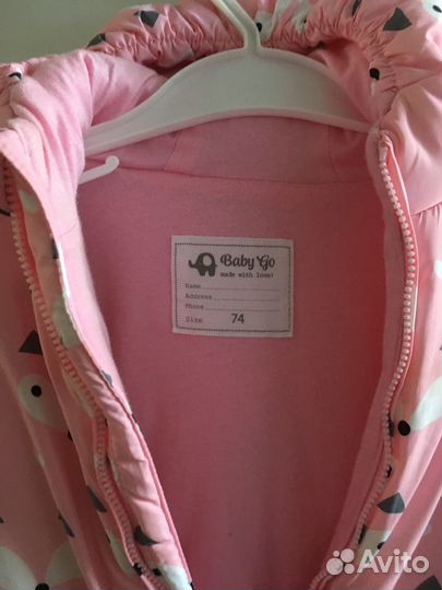 Детский комбинезон весна/осень внутри хлопок, разм