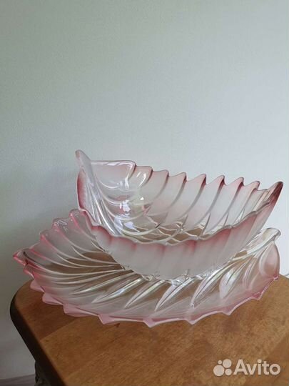 Ваза конфетница чешское стекло