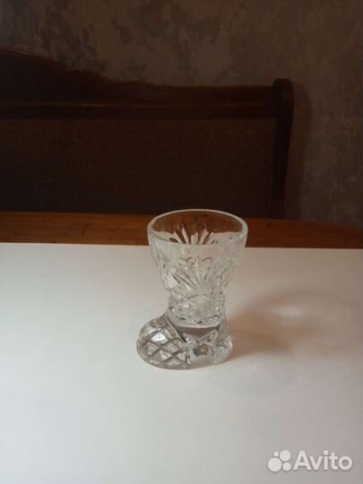 Рюмка в виде сапожка, хрусталь СССР