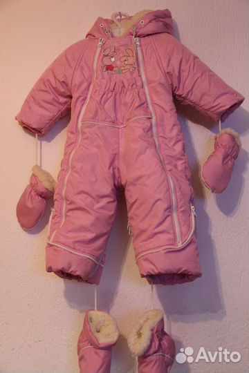 Зимний комбинезон для девочки 74 80 см