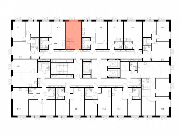 Квартира-студия, 19,7 м², 20/25 эт.