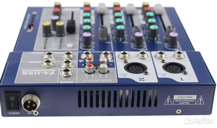 Микшерный пульт, микшер 4 канальный новый
