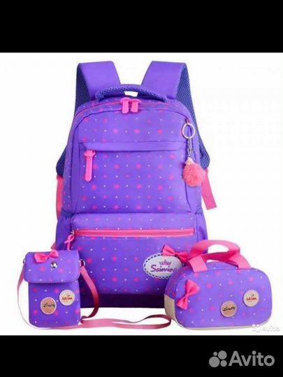 Портфель рюкзак школьный для девочек 3 в 1(2цвета)