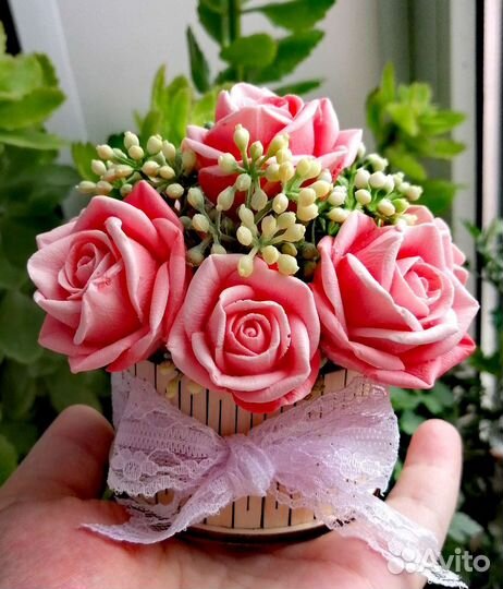 Букет из мыла в куполе (подарок)