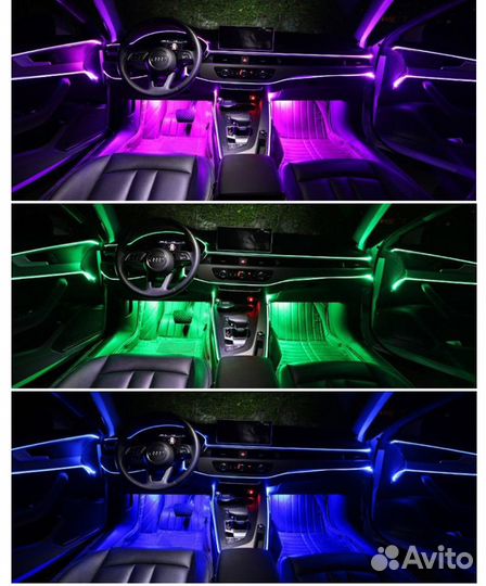 Лента подсветка салона RGB по Bluetooth 6 метров