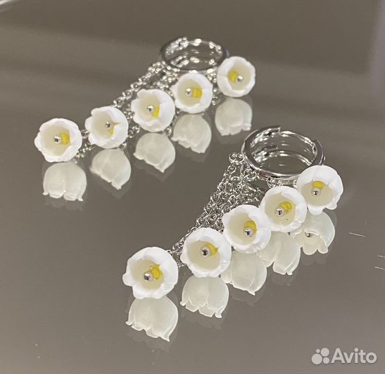Серьги конго ландыши
