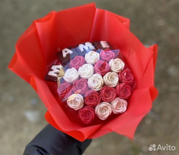 Сладкий букет, шоколадные розы, съедобные цветы