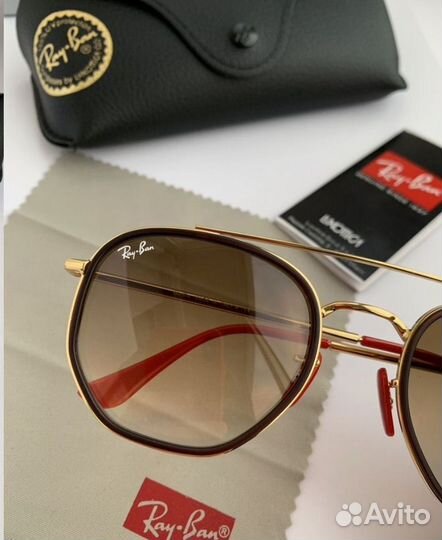 Очки ray ban Hexagonal ferrari коричневые