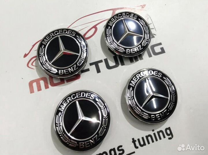 Колпачки Mercedes Benz Classic new черный 4 шт