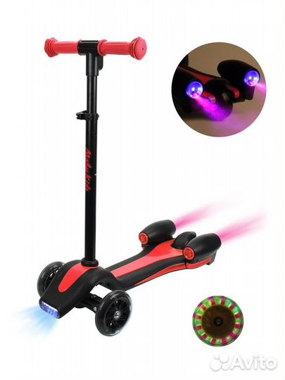 Самокат ракета Moby Kids фара+звук+дым