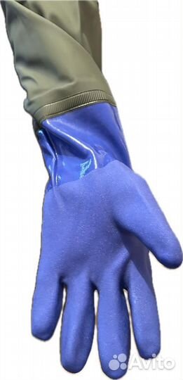 Перчатки резиновые длинные утепленые
