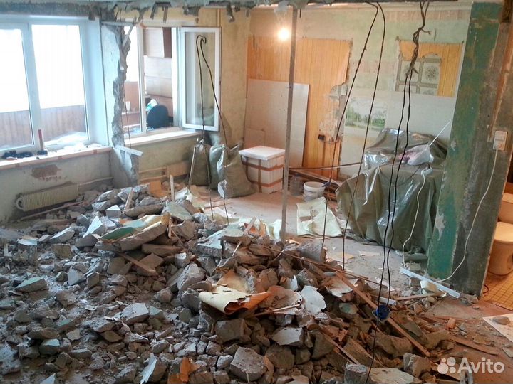 Демонтаж в квартире + вывоз мусора