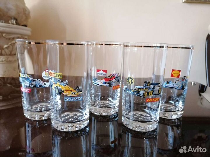 Хрустальные стаканы 5 штук, Богемия, времен СССР