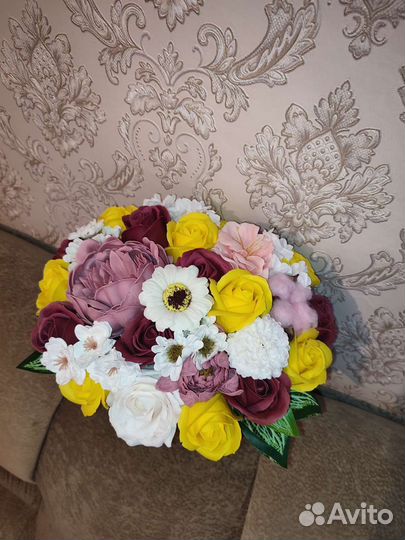 Букет из мыльных роз цветы
