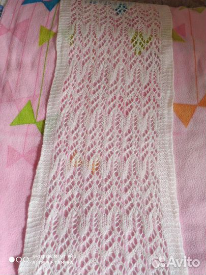 Шарф ажурный, ручной вязки