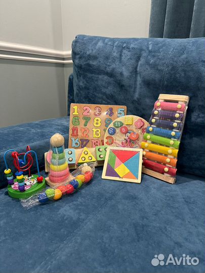 Развивающие деревянные игрушки монтессори пакетом
