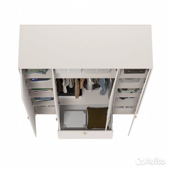 Шкаф 4-х дверный с двумя ящиками Афина 4-75930, цвет кашемир серый, 160х56,3х220 см