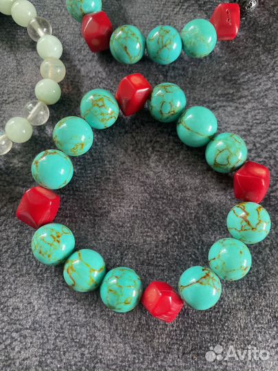 Браслеты бирюза коралл
