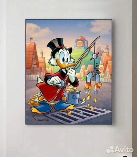 Картина маслом Скрудж Макдак Денежный магнит
