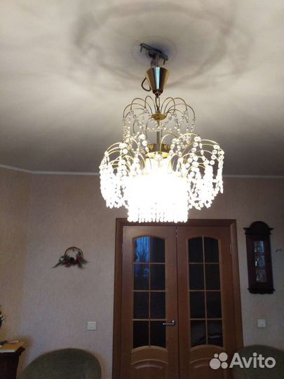 Винтажная Чешская хрустальная люстра