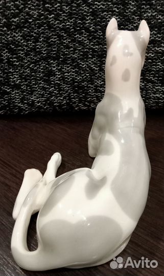 Фарфоровая статуэтка мраморный дог СССР, лфз