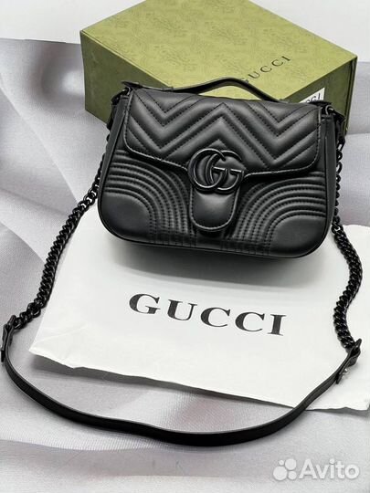 Женская сумка gucci Marmont GG с ручкой