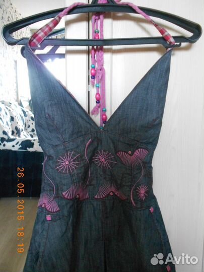 Летний джинсовый комбинезон