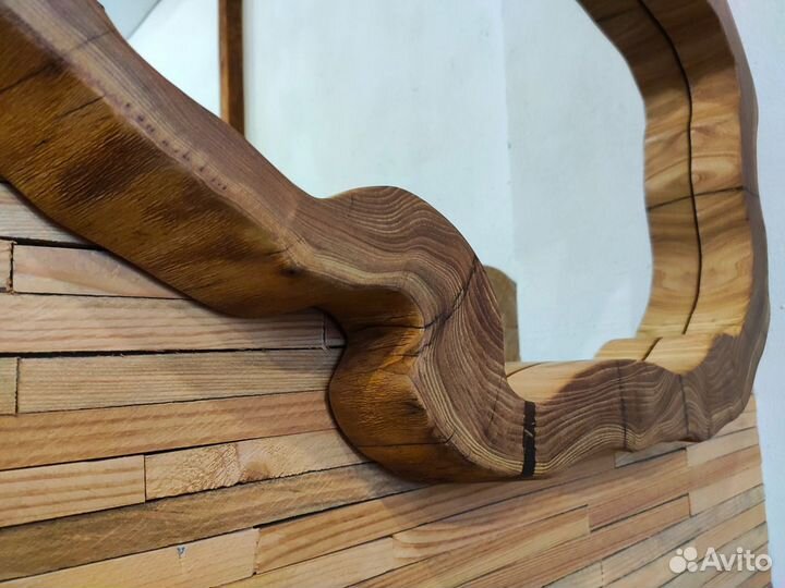 Зеркало из дерева, зеркало из торцевого спила