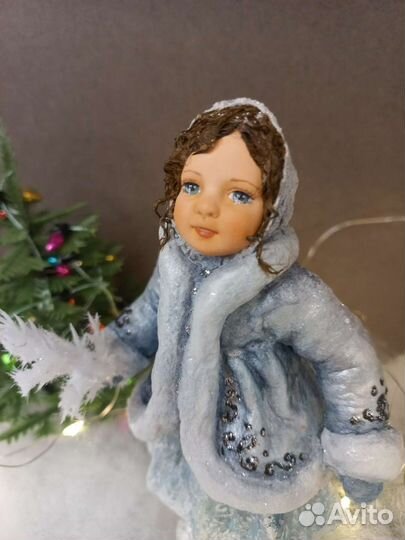 Ватная ёлочная игрушка Снегурочка