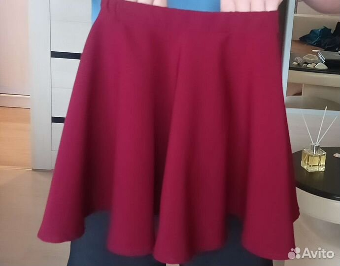 Юбка школьная бордовая