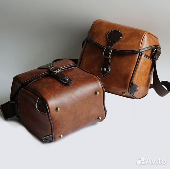 Стильная сумка для фотоаппарата темно-коричневый