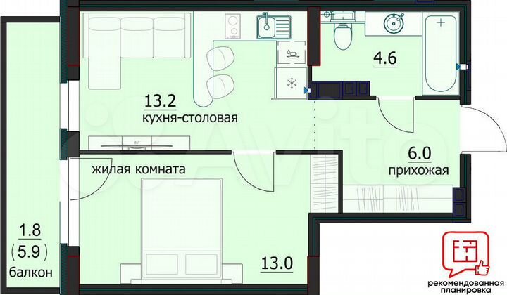 3-к. квартира, 62,2 м², 11/12 эт.