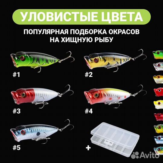 Набор воблеров Поппер