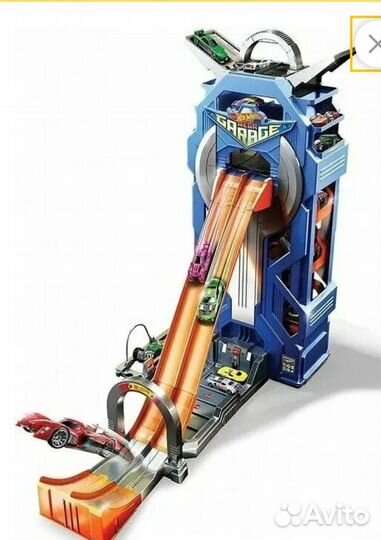 Hot Wheels Mega Rally гараж-лифт парковка Оригинал