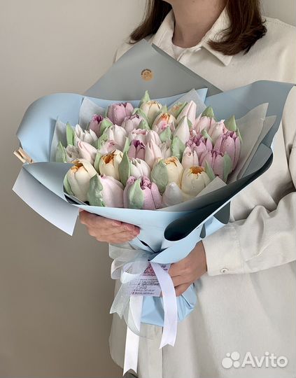 Съедобные тюльпаны из зефира