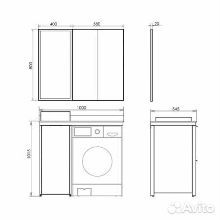 Зеркало Comforty Лозанна 40 белое глянцевое