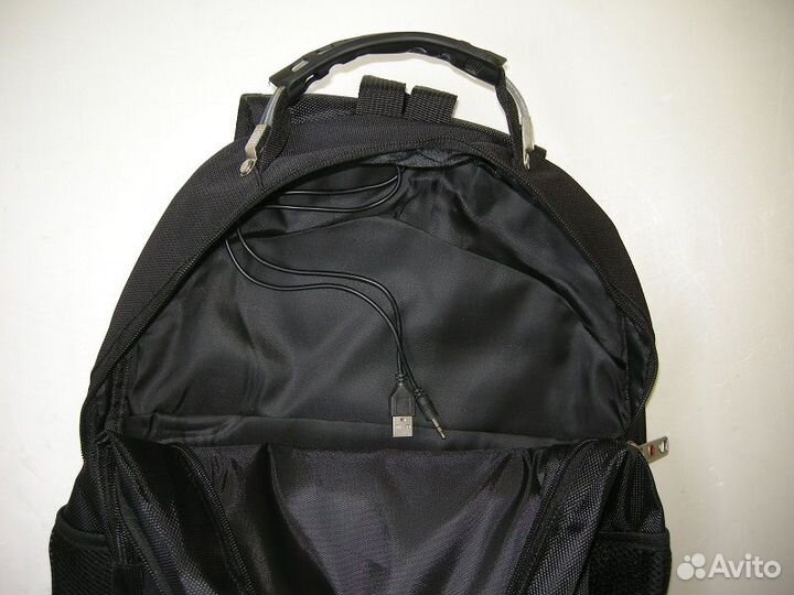 Зелено черный рюкзак Swiss 2 осн отдела