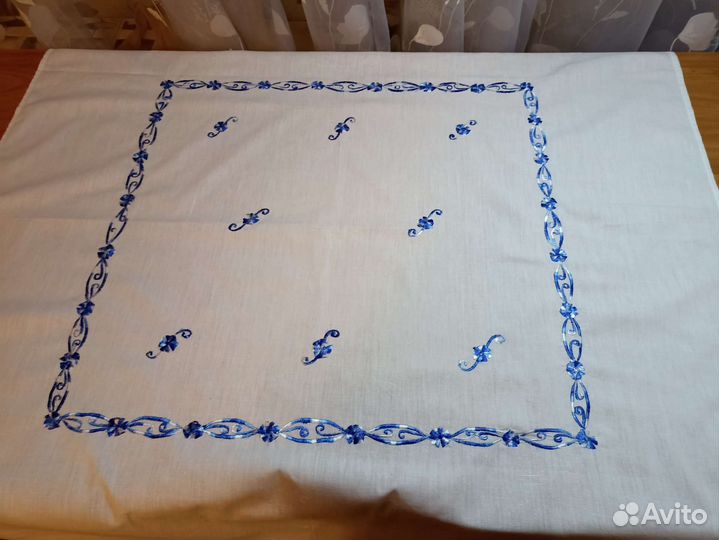Скатерть вышивка винтаж салфетки кружево Германия